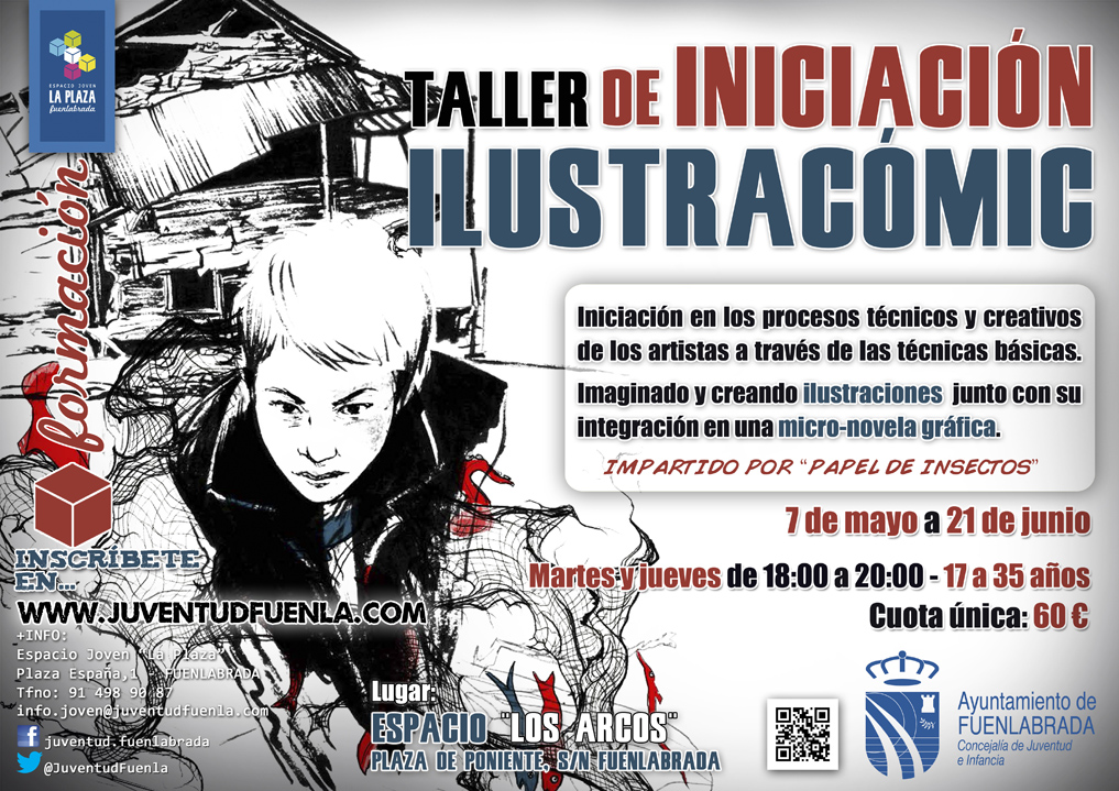 Taller de Iniciación Ilustracómic, impartido en el Espacio "Los Arcos" por el colectivo "Papel de insectos"