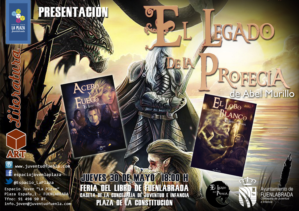 Presentación de la saga "El Legado de la Profecía" de Abel Murillo. En la caseta de la Concejalía de Juventud e Infancia de la Feria del Libro de Fuenlabrada.