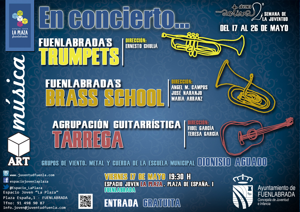 En concierto los grupos de viento, metal, y cuerda de la Escuela Municipal "Dionisio Aguado", en el Espacio Joven `La Plaza´