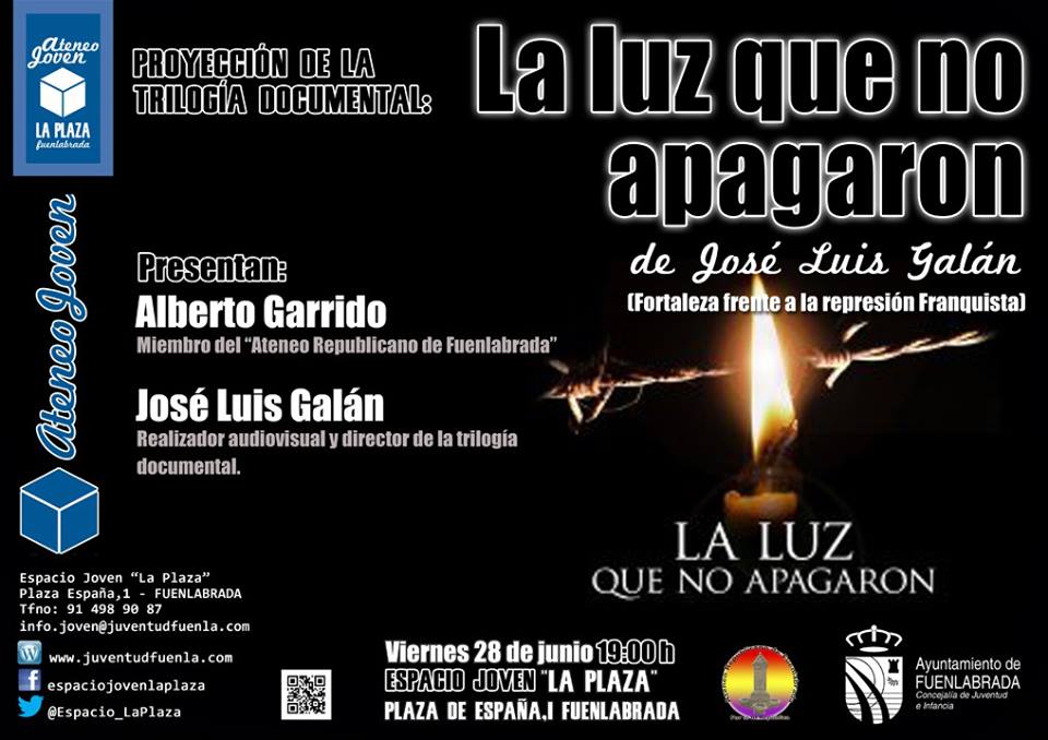 Presentación de la trilogía documental "La luz que no apagaron", de José Luis Galán. En el Espacio Joven "La Plaza"