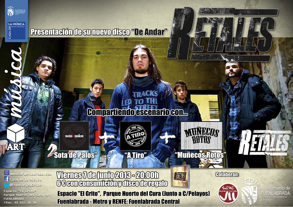 RETALES presenta su Nuevo Disco "De Andar", en el Espacio "El Grito", Casa de la Música de Fuenlabrada.
