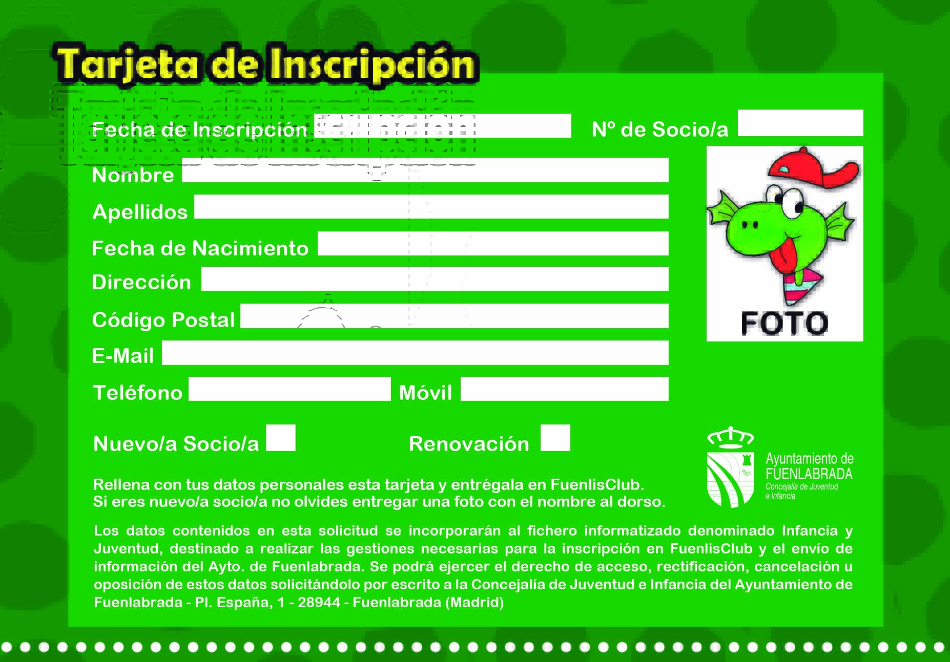 Solicitud Carné Fuenli Solicitud Carné Fuenli