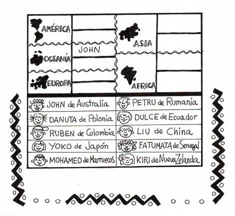 Enlaza los/as niños/as con el continente al que pertenecen
